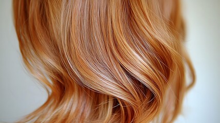 Fototapeta premium Woman?s wavy red hair close-up, background
