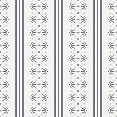 Line Seamless floral pattern ticking Background striped Paper for home decor and fabric. Linen border rustic cottagecore style texture.