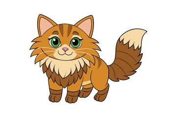 Cute cat vector art in illustration on a white background