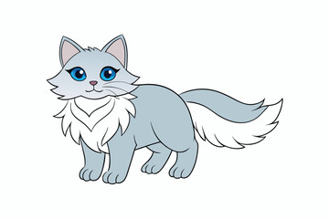 Cute cat vector art in illustration on a white background