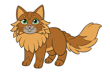 Cute cat vector art in illustration on a white background