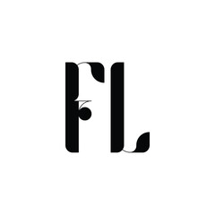 FL monogram logo design letter text name symbol monochrome logotype alphabet character simple logo