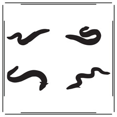 Eel silhouette, Eel illustration ,Eel clipart, Eel vector , Eel icon , black Eel ,Eel illustration on white background, Eel vector illustration ,