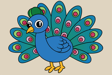 Cute Bird vector art in illustration on a white background