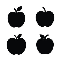 Different shapes of apple silhouette