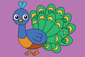 Cute Bird vector art in illustration on a white background