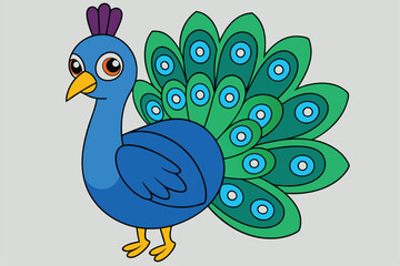 Cute Bird vector art in illustration on a white background