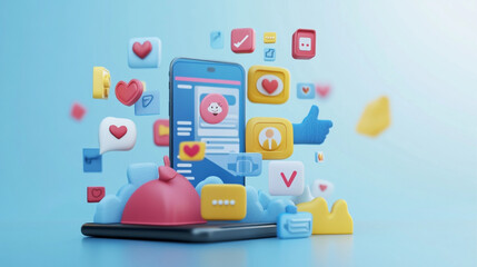 mobile phone with colorful application icons
