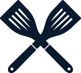 two spatulas are shown in a black and white illustration