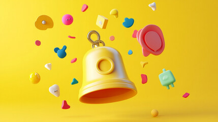golden bell with green background