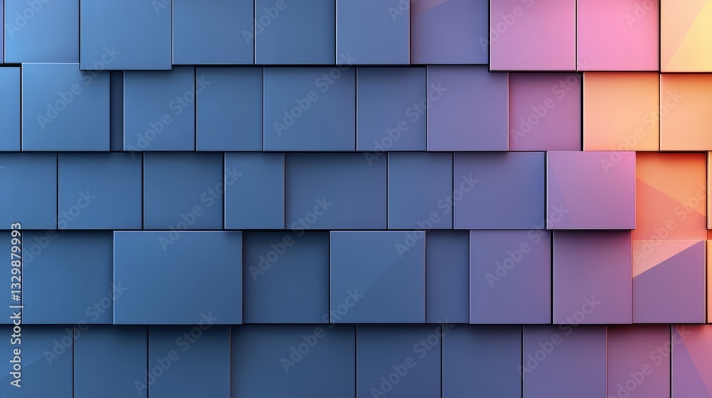 Leinwandbilder blue and pink wall made of square blocks. the blue blocks are arranged in a pattern, and the pink bl