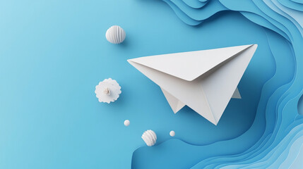 white paper with blue ribbon on white