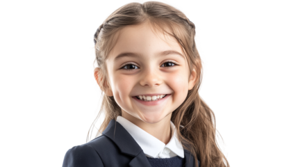 Happy pupil, cut out. Isolated on a transparent background.