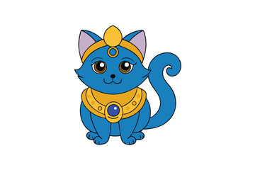 Cute cat vector art in illustration on a white background