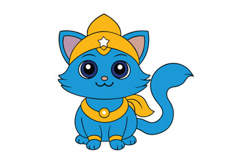 Cute cat vector art in illustration on a white background