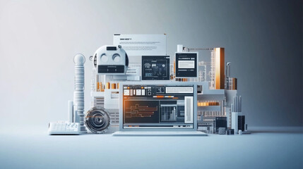 electronic components mounted on a machine