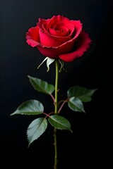 Naklejka premium Beautiful red rose. Fresh flower background