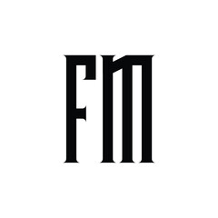 FM monogram logo design letter text name symbol monochrome logotype alphabet character simple logo