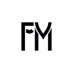 FM monogram logo design letter text name symbol monochrome logotype alphabet character simple logo