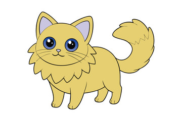 Cute cat vector art in illustration on a white background