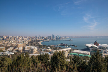 08.03.2025, Baku, Azerbaijan, view of the city from the observation deck