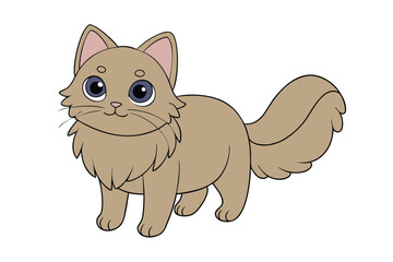 Cute cat vector art in illustration on a white background