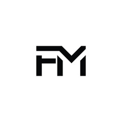 FM monogram logo design letter text name symbol monochrome logotype alphabet character simple logo