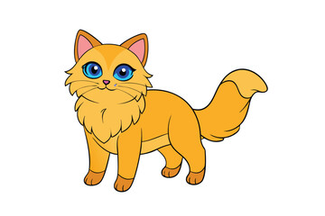 Cute cat vector art in illustration on a white background