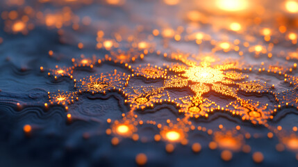 Stunning representation of a snowflorer pattern derived from the mandelbrot set demonstrating intricate visual designs on screen.