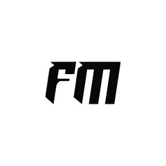 FM monogram logo design letter text name symbol monochrome logotype alphabet character simple logo