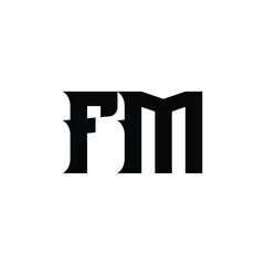 FM monogram logo design letter text name symbol monochrome logotype alphabet character simple logo