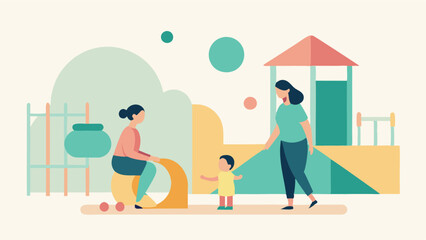 Joyful Mother's Day: Mom and Child's Playful Indoor Adventure in a Modern, Bright and Stylish Play Area. A heartwarming illustration celebrating the bond between a mother and her  