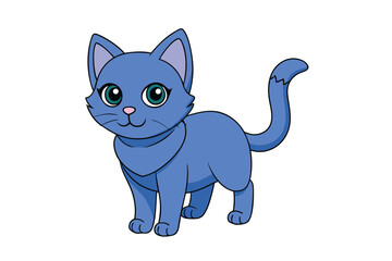 Cute cat vector art in illustration on a white background