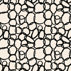 black and white seamless pattern with abstract elements