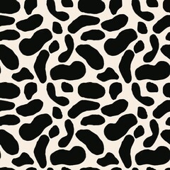 black and white seamless pattern with abstract elements