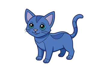 Cute cat vector art in illustration on a white background