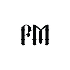 FM monogram logo design letter text name symbol monochrome logotype alphabet character simple logo