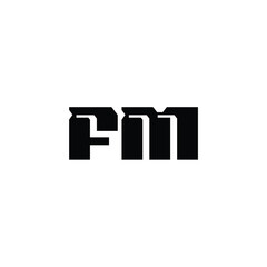 FM monogram logo design letter text name symbol monochrome logotype alphabet character simple logo