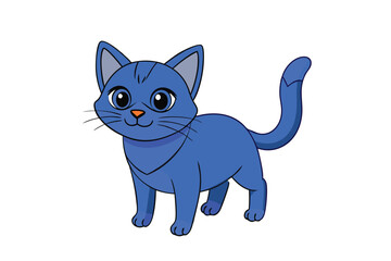 Cute cat vector art in illustration on a white background