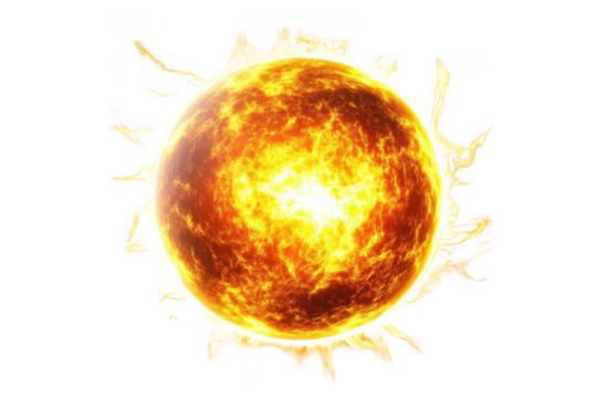 Burning Star Emits Solar Flare with Intense Energy, Cosmic Power. Astronomy Theme.