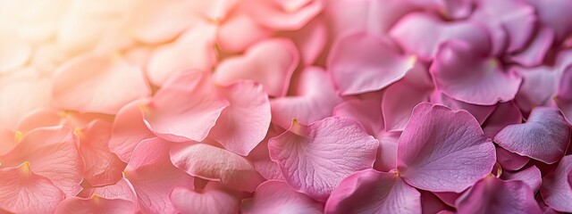Fototapeta premium Close up of pink petals with a soft pink background