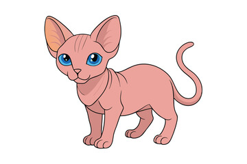 vector illustration of a cartoon cat