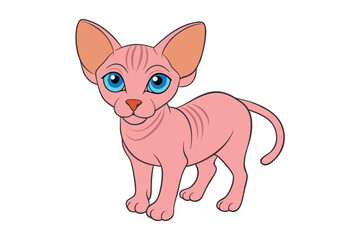 vector illustration of a cartoon cat