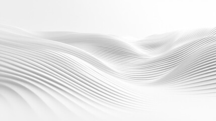 Obraz premium Abstract White Wave Background with Smooth Lines and Minimalist Texture