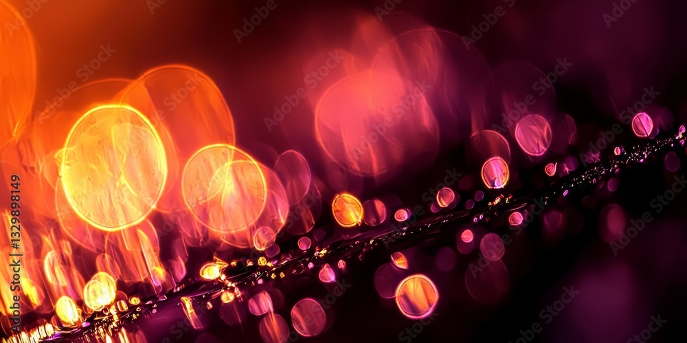 Fototapete Blurry image of a bunch of circles in different colors. The circles are scattered all over the image, creating a sense of movement and energy. The colors of the circles are bright and vibrant