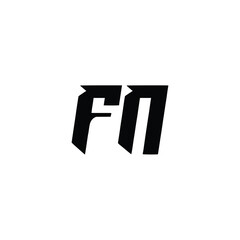 FN monogram logo design letter text name symbol monochrome logotype alphabet character simple logo