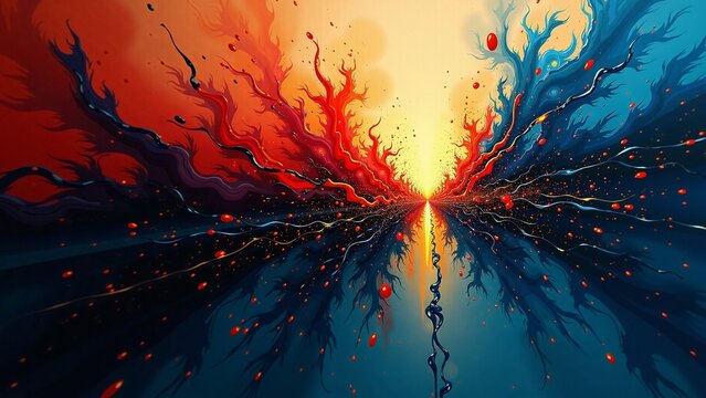 Colorful abstract art painting
