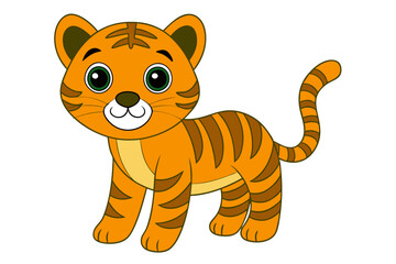 tiger cartoon isolated on white