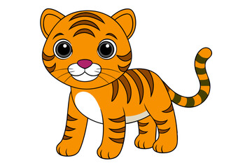 tiger cartoon isolated on white