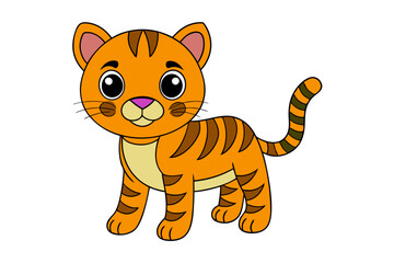 tiger cartoon isolated on white